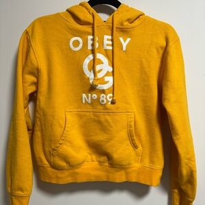 Obey Yellow Hoodie with White Logo